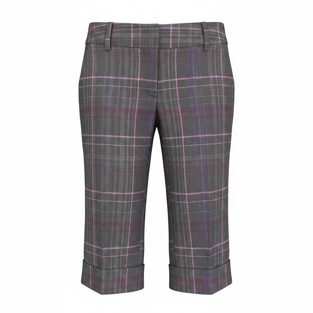 Zinc - Plaid Capri Pants - Junior size 7 - Gray & Purple - 32x15 - NWT